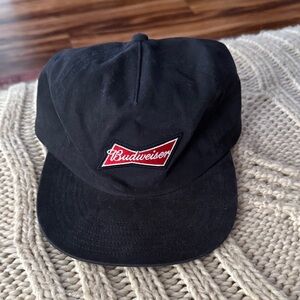 Budweiser Black Cap with Red Logo Patch